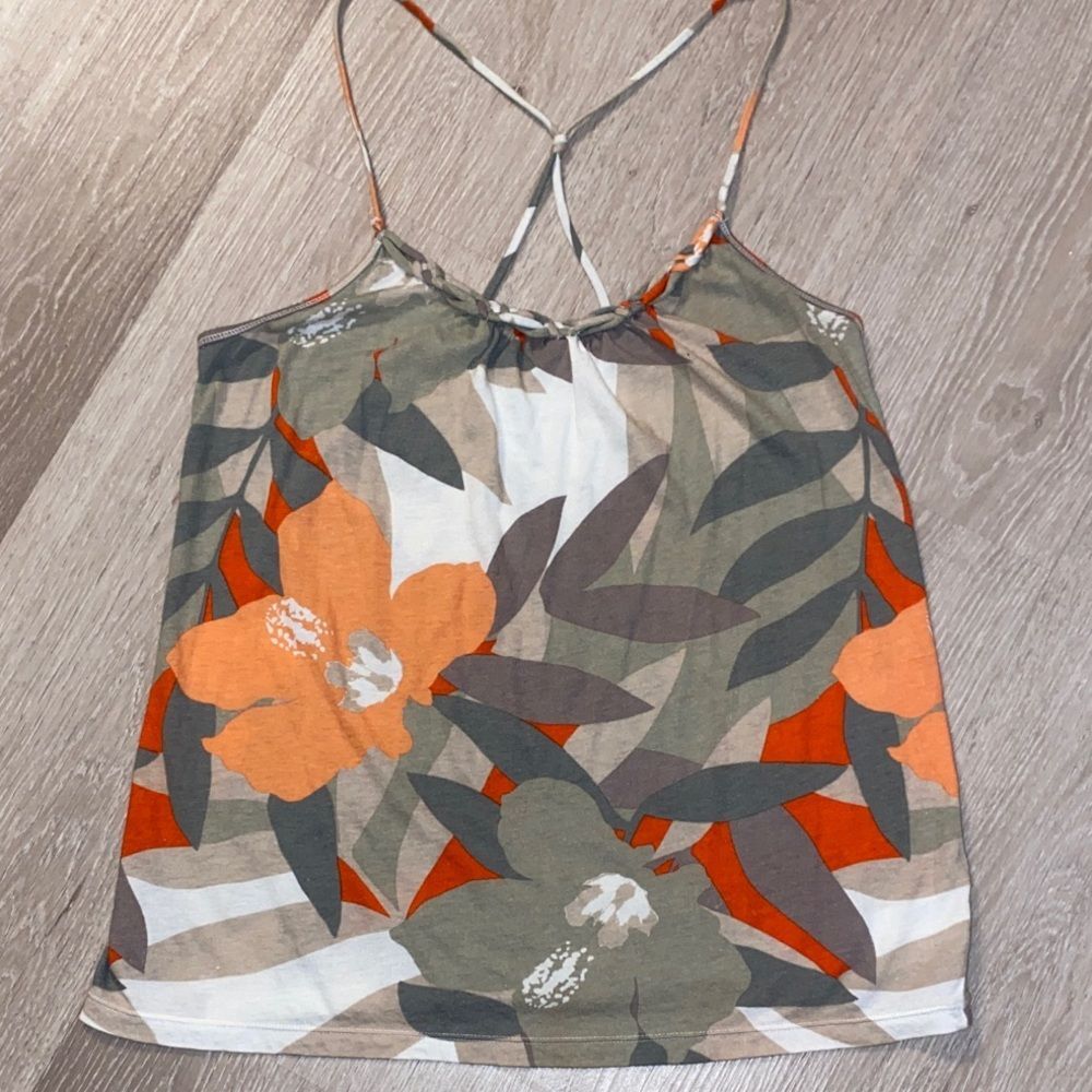 Old Navy Beachy Floral Strappy Flowy Tank Top sz Small